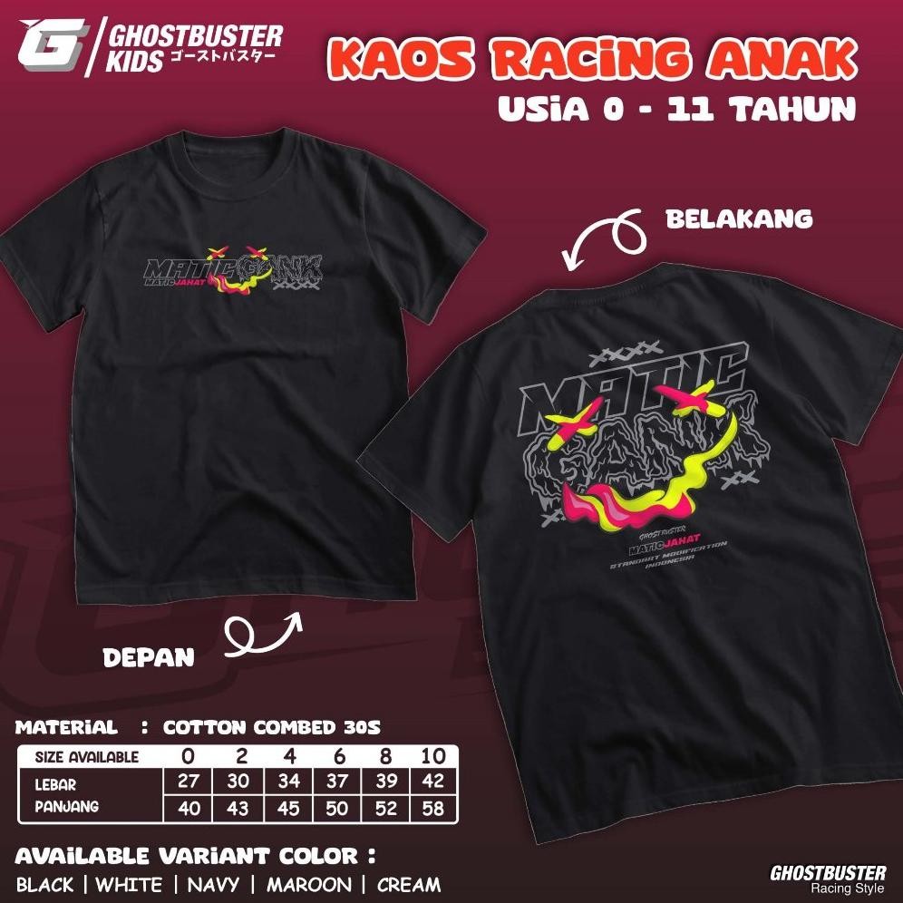 Promo Kaos Racing Anak Matic Gank Standart Kirian Motor Matik Beat Vario Scoopy Aerox Baju Distro At