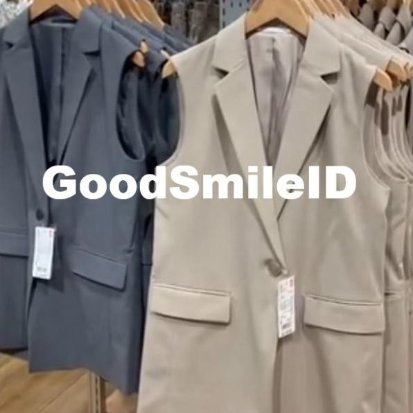 Women Jaket Tanpa Lengan (Set Up) Vest Rompi Wanita