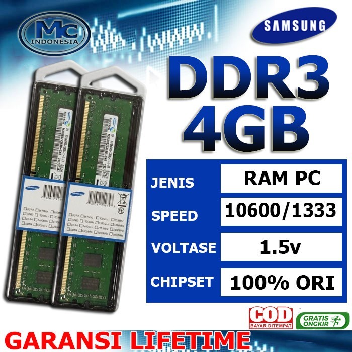 RAM / MEMORY PC 4GB DDR3 PC 10600