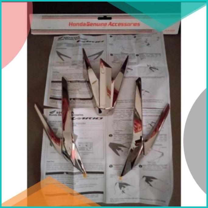 garnish knalpot dan garnish lis lampu depan honda vario 150 vario 125
