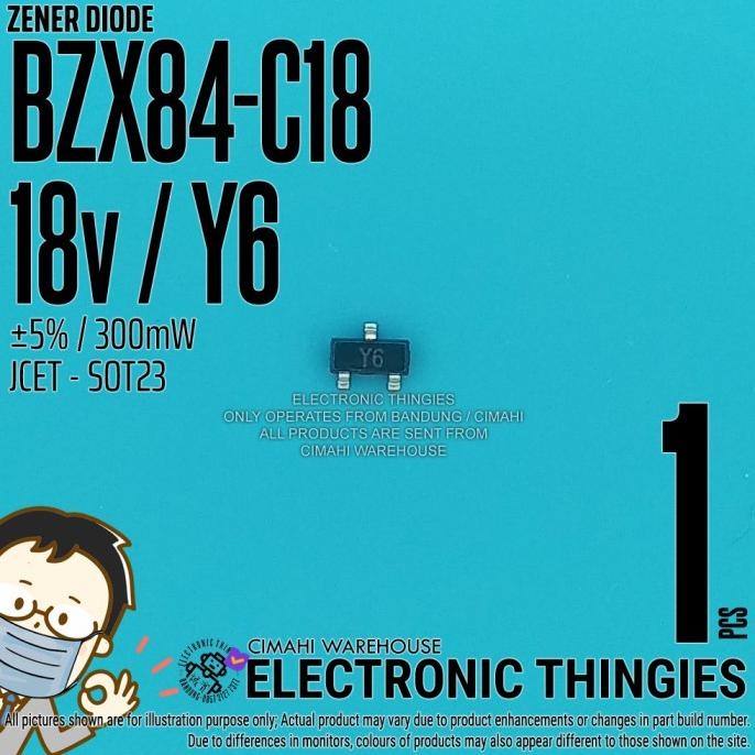 Diskon (8) BZX84-C18 SOT23 JCET ZENER Y6 18V 5% DIODE DIODA SMD thingie43 Ayo Order