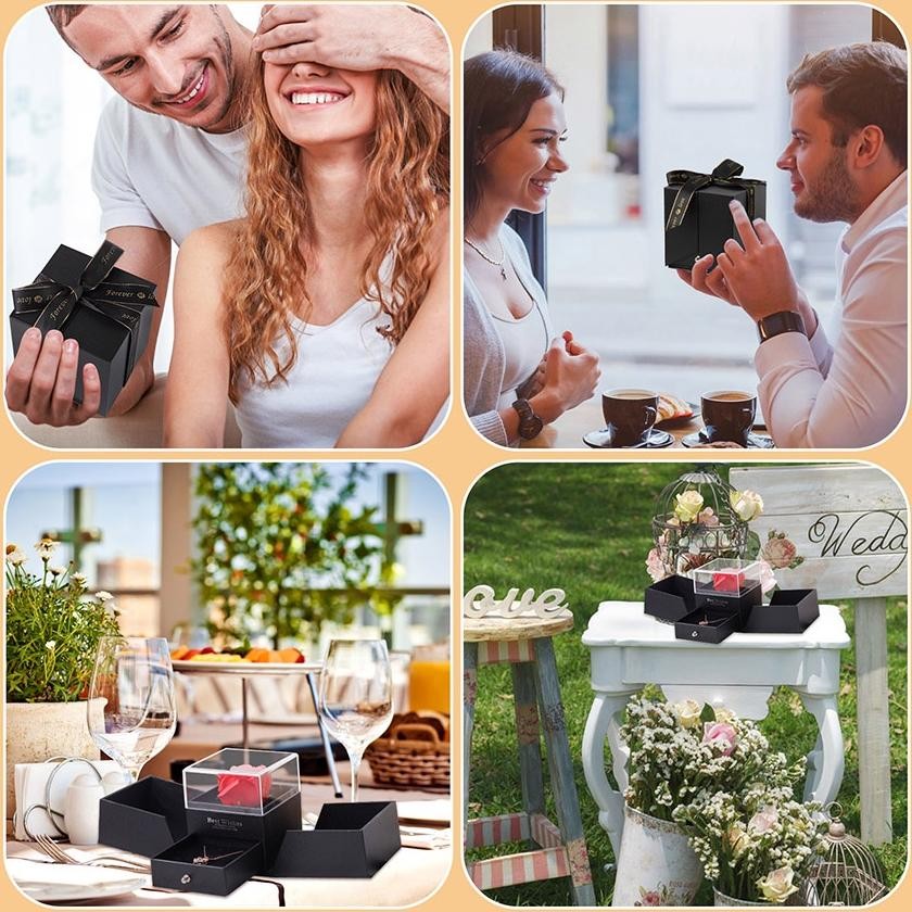 

COD Eternal Rose Gift Box / Kotak Perhiasan Kado Kalung Cincin Lamaran Mawar /Gift Box Mawar Visual Experience ke-21