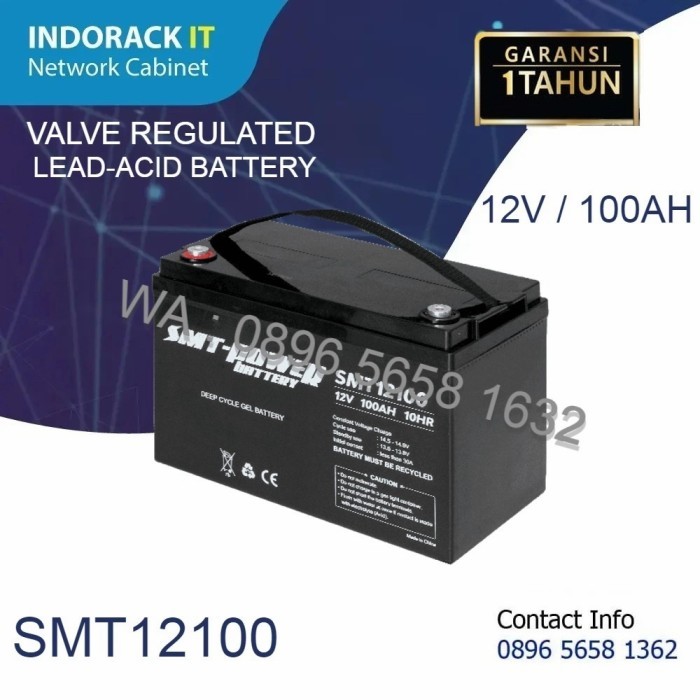SAMOTO Battery 12V 100AH Baterai Aki Kering UPS SMT POWER SMT12100
