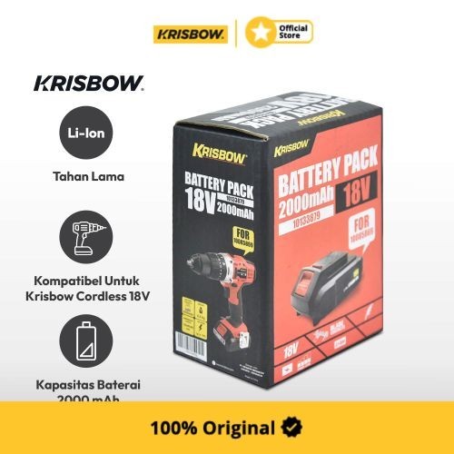 Krisbow Part Baterai Recharge Bor Listrik 18V 2Ah Irab182