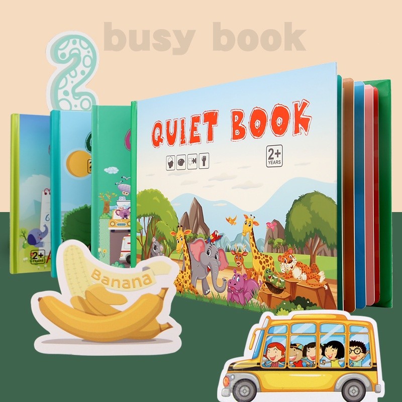 

Quiet Book Busy Book Montessori Velcro Buku Edukasi Anak 2tahun+