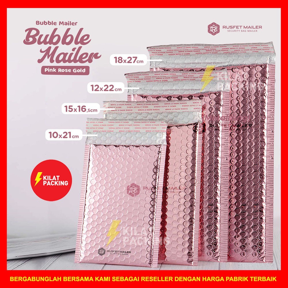 AMPLOP BUBBLE GROSIR - BUBBLE MAILER MURAH - SECURITY BAG - RUSFET AMPLOP BUBBLE - PINK