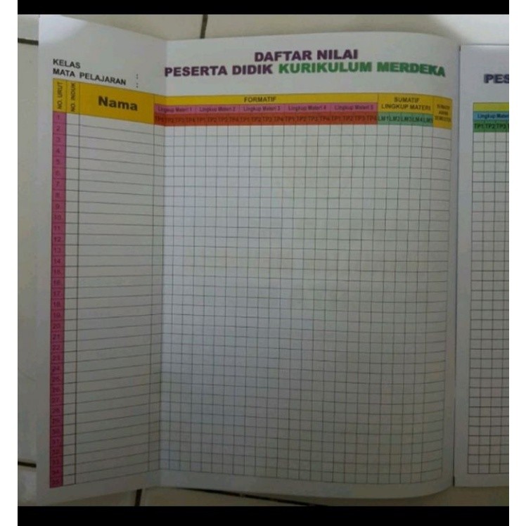 

BUKU DAFTAR NILAI KURIKULUM MERDEKA PESERTA DIDIK SD SMP SMA SMK