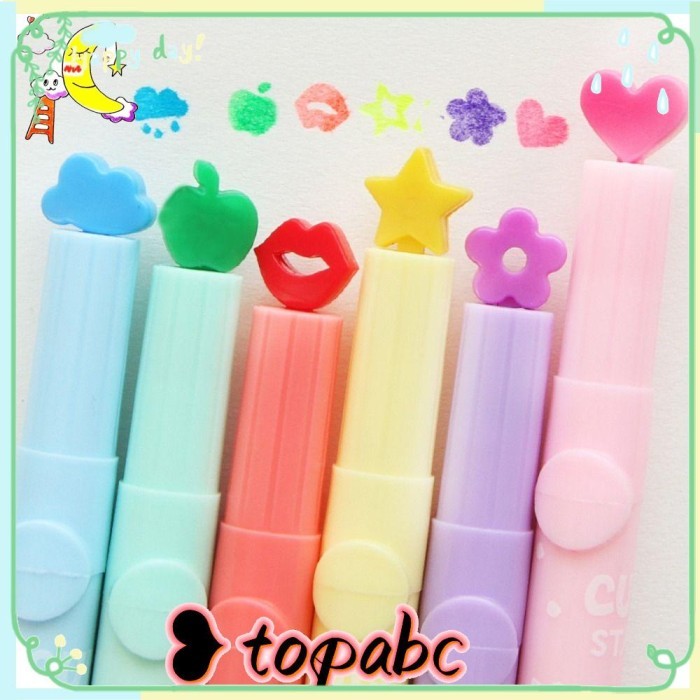 

Vee Top6/12Warna/Set Stamp Pen Perlengkapan Sekolah Alat Tulis Diy