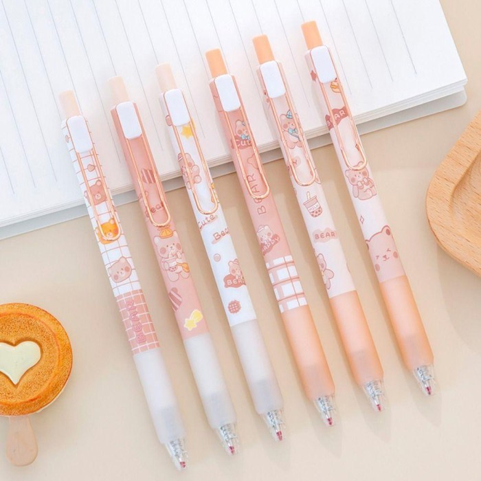 

Vee 6Pcs/Set Pena Gel Perlengkapan Kantor Sekolah Alat Tulis