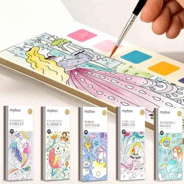 

Bana Mideer Watercolour Buku Mewarna Anak Water Colouring Free Kuas