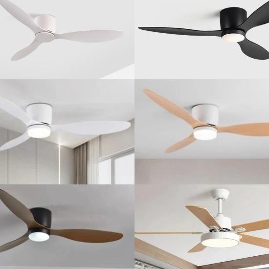 Kipas Angin Gantung Sove Plafon Ceiling Fan 52 Inch Lampu Led Light