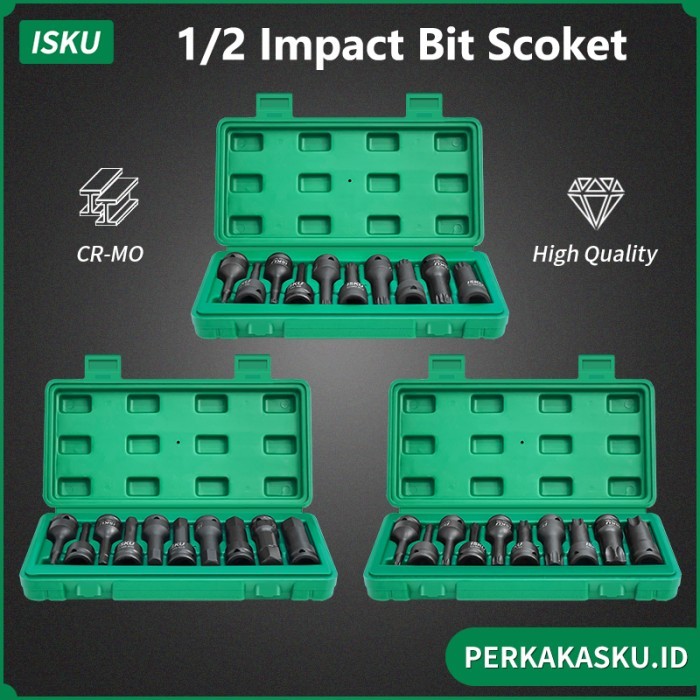 ISKU MATA SHOCK 10 PCS IMPACT KUNCI SOK HEX STAR SPLINE TORX BINTANG