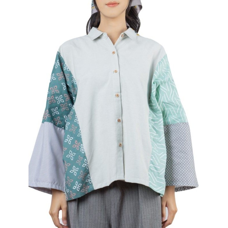 Alib Blouse Wanita - Bhatara Batik Caroline 5477 Sage Hijau