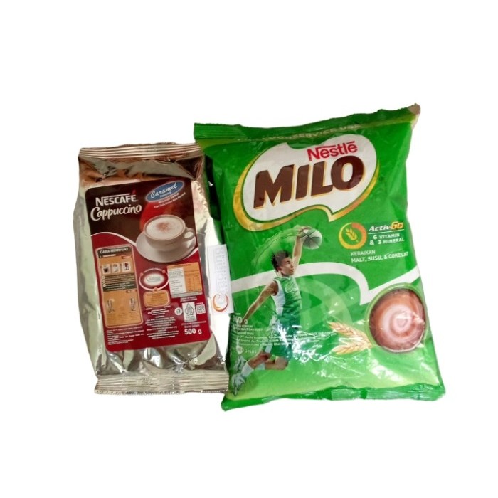 

Paket Nescafe Cappucino Caramel + Milo Complete Mix