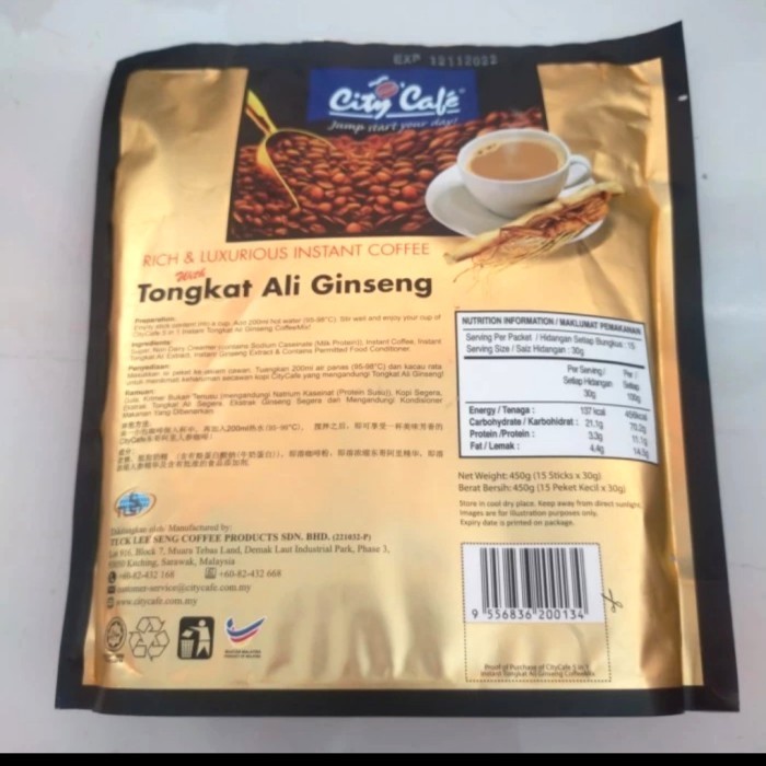 

City Cafe Tongkat Ali Ginseng Malaysia Kopi