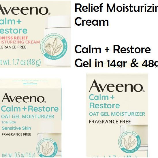 Aveeno Calm Restore Oat Gel Facial Moisturizer Sensitive Skin Cream