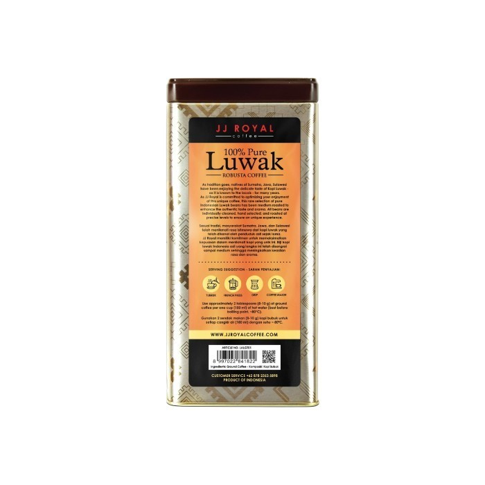 

Bundling Duo Jj Royal Coffee 100% Pure Luwak Ground Tin 100G