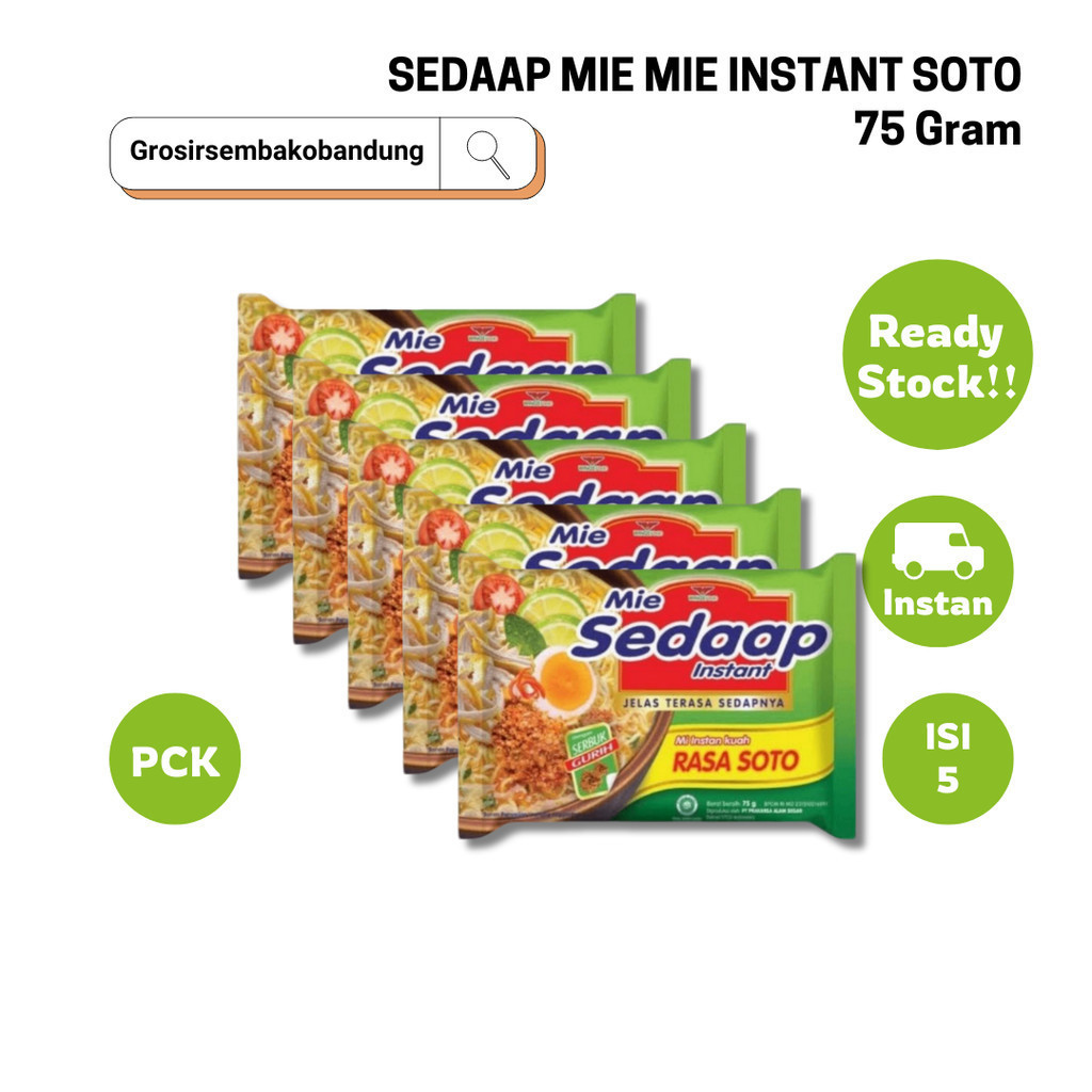 

SEDAAP MIE MIE INSTANT SOTO PCK 75g - 5 Pcs - Kota Bandung