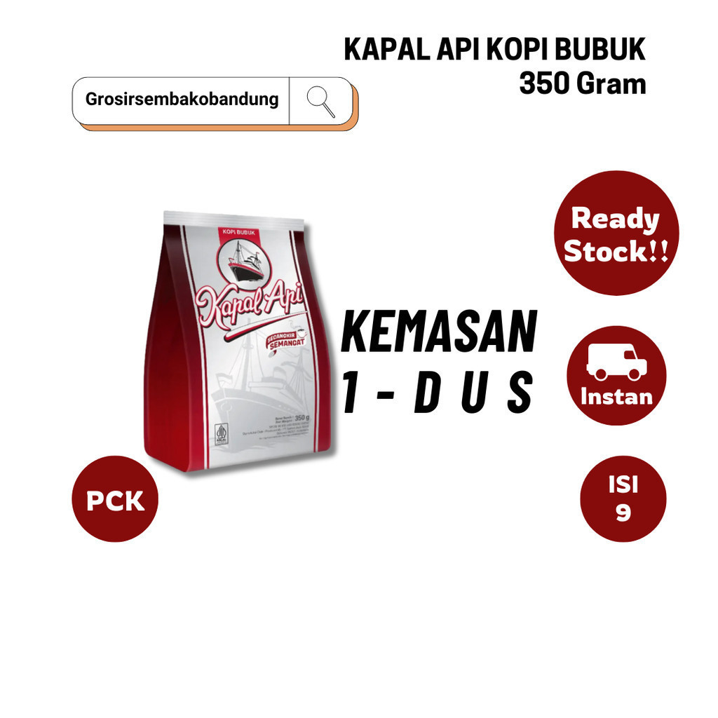 

KAPAL API KOPI BUBUK PCK 380/350g - 1 DUS - KOTA BANDUNG