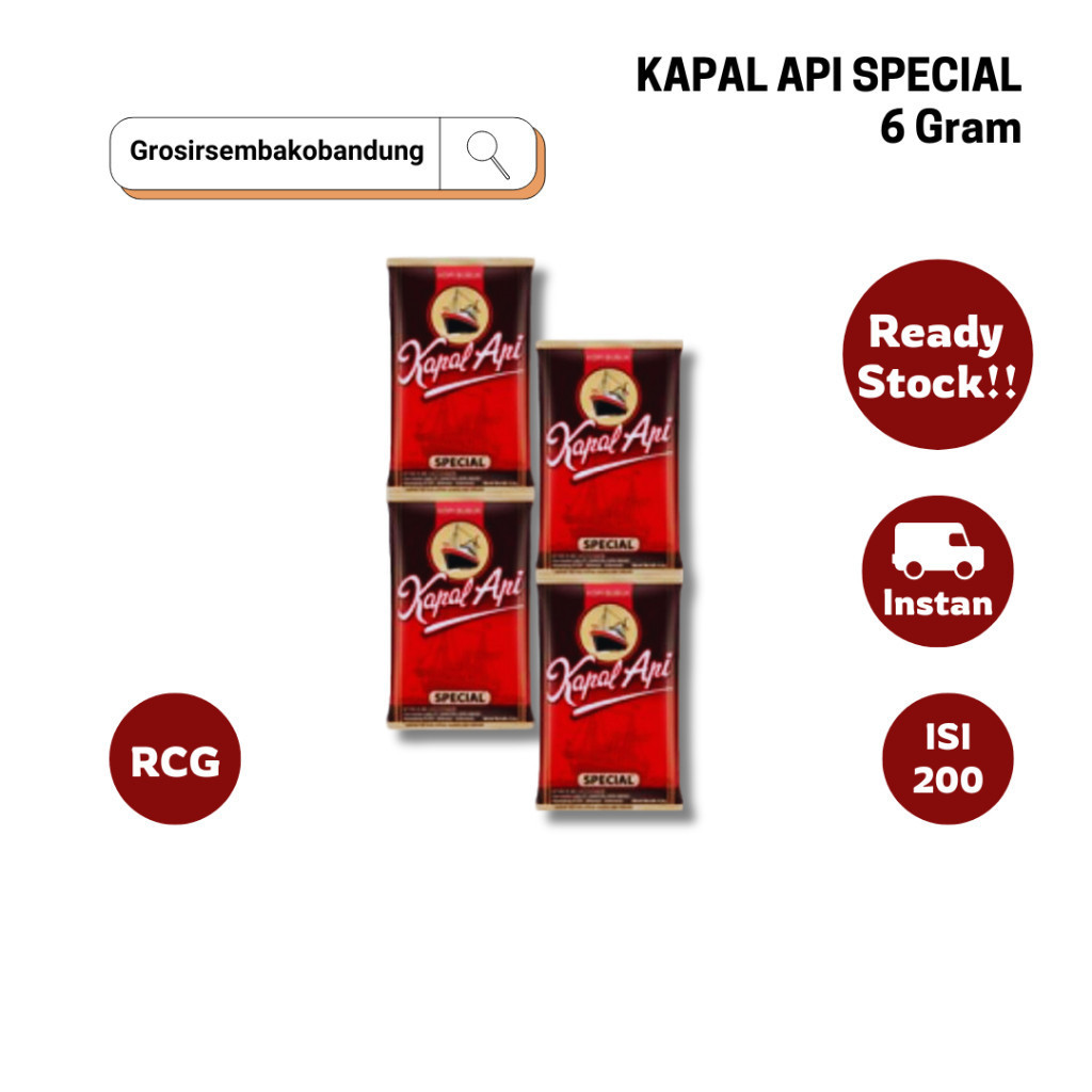 

KAPAL API KOPI BUBUK SPECIAL RCG 10x6g - 1 Dus - Kota Bandung