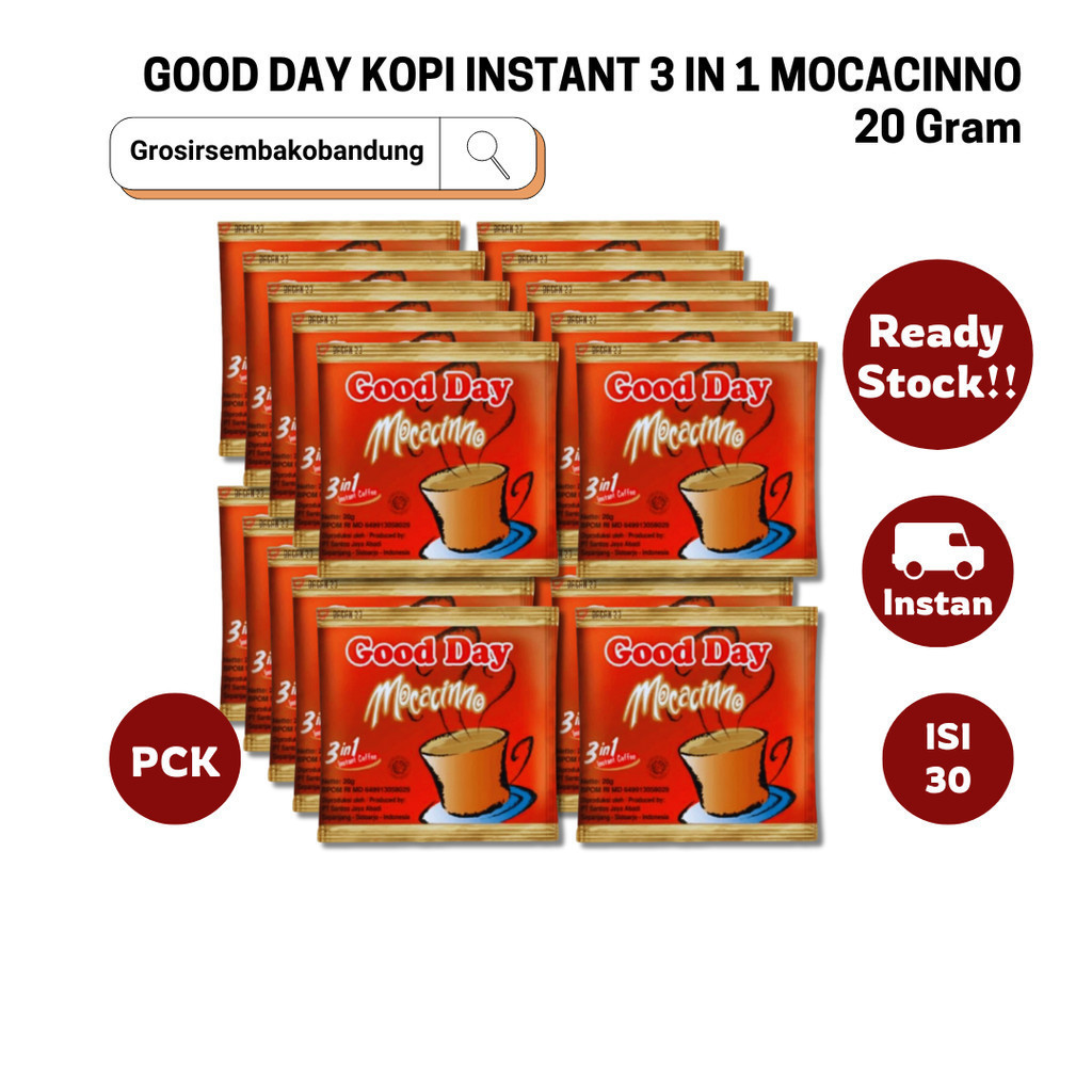 

GOOD DAY KOPI INSTANT 3 IN 1 MOCACINNO RCG 10x20g - 3 Pck - Kota Bandung