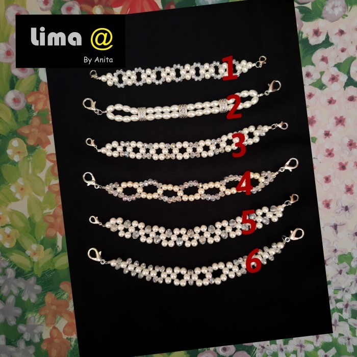 TERBAIK konektor/pengait masker hijab mutiara & kristal handmade cantik modis