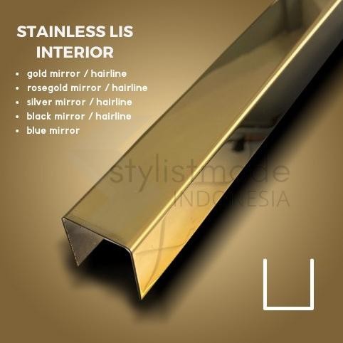 Sale Stainless Lis Interior | Lis U Gold 20 X 10 X 20Mm Vcut