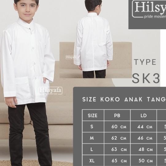 Baju Koko Anak Smp / Tanggung / Remaja Putih Merk Hilsyafa Bukan Ammu