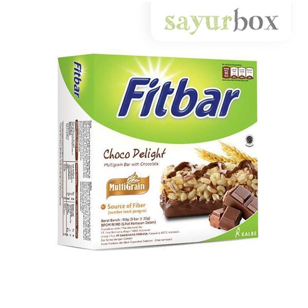 

Fitbar Choco Delight Box 110 gram Isi 5 pcs Sayurbox