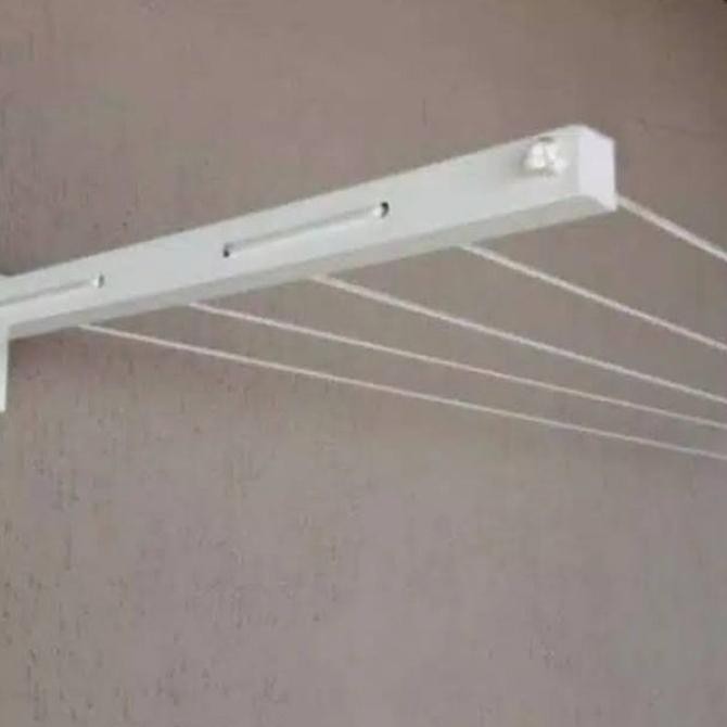 Jemuran Lipat Dinding Gratis Baut Roofing Dan Tali Jemuran 6mm Panjang gs