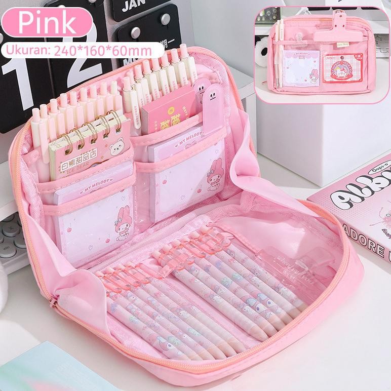 

VIRAL Tempat pensil berkapasitas besar / kotak alat tulis anak yang indah / tas penyimpanan kosmetik anak perempuan Oh34