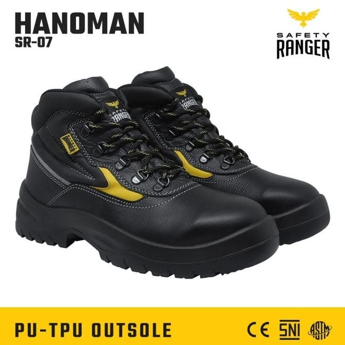 Sepatu Safety Ranger Hanoman Black / Safety Shoes Ranger PU Original