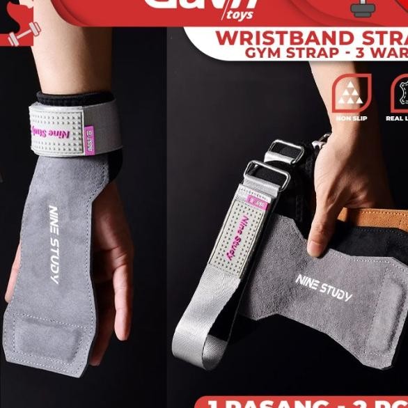 Gym Strap Kulit - Gym Leather Hand Strap Anti Slip - Hand Protector Fitness - Nine Study