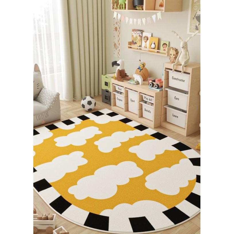 Karpet Kamar Tidur Anak Bayi Bulat Anti Slip Playmat Bayi Alas Tikar