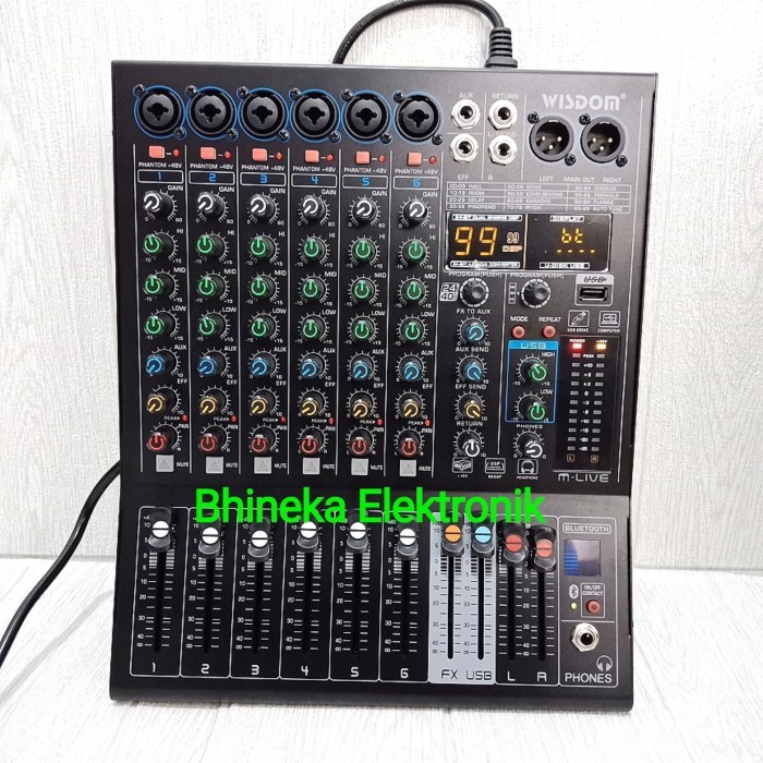 MIXER WISDOM M-LIVE6 / M LIVE6 / M LIVE 6 MIXER 6 CHANNEL ORIGINAL