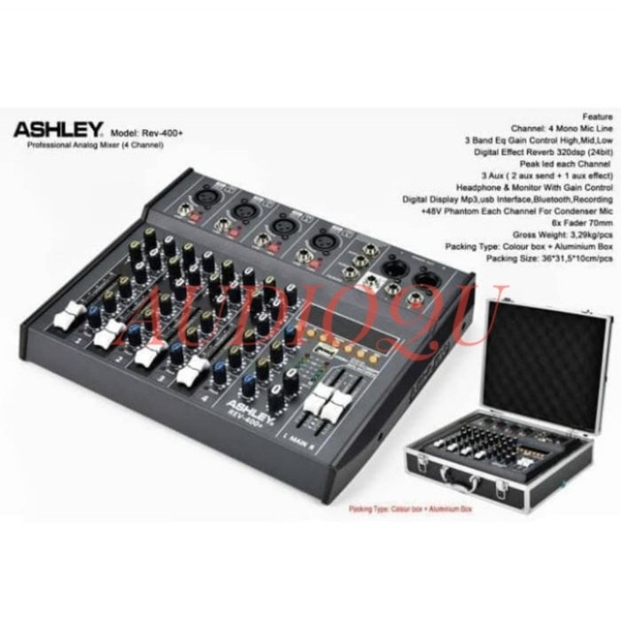 MIXER AUDIO ASHLEY REV400 / REV 400 / REV-400 ( USB - BLUETOOTH MP3)