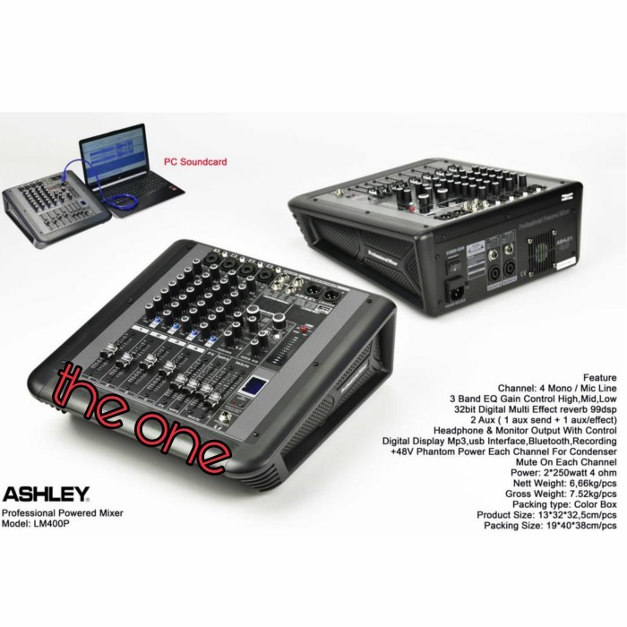 power mixer ashley LM400P / LM 400P / LM 400 P, 4 channel free koper