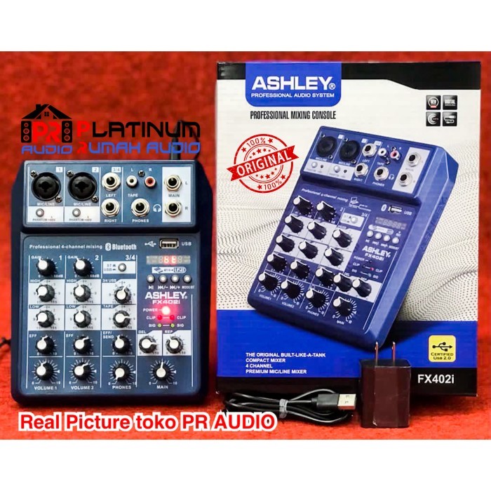 Mixer Audio ASHLEY FX402i/FX 402i(4 Channel)USB,Bleutoth ORIGINAL 