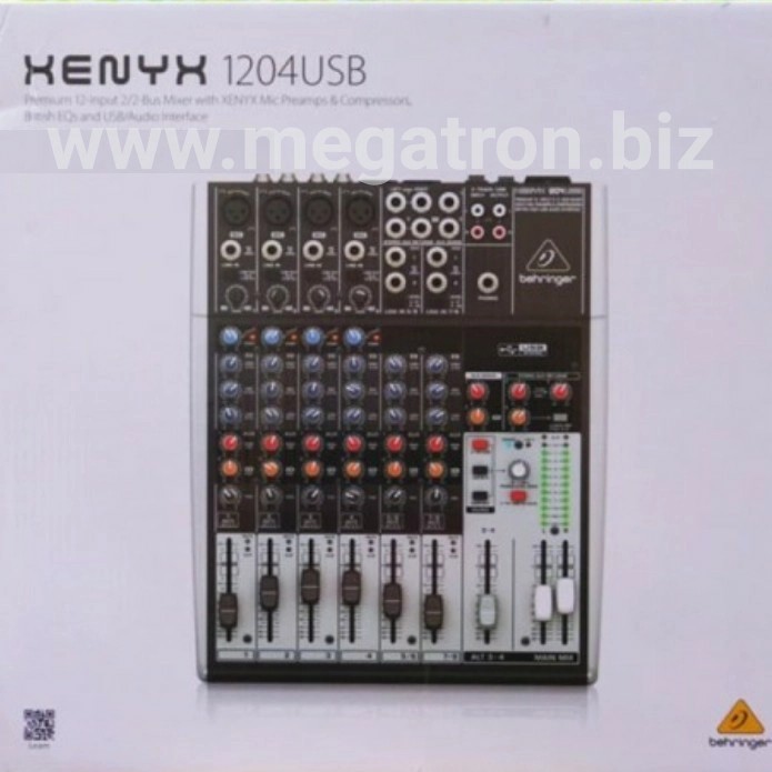 8-Channel Audio Mixer with USB output - Behringer Xenyx 1204USB