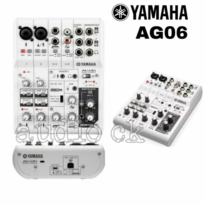 YAMAHA AG06 MIXER AUDIO 6CHANNEL WITH USB INTERFACE ORIGINAL