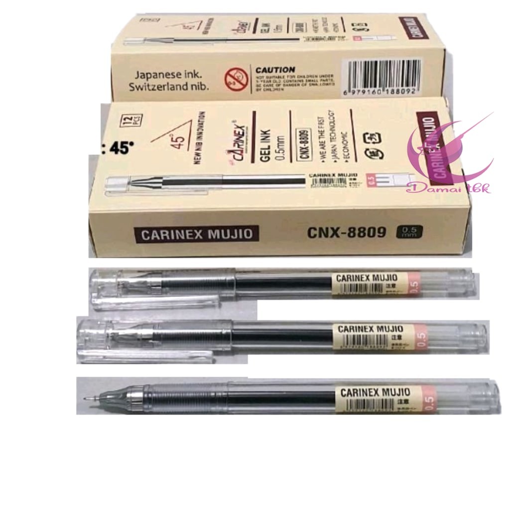 

(12pcs) Pulpen Gel Carinex 8809