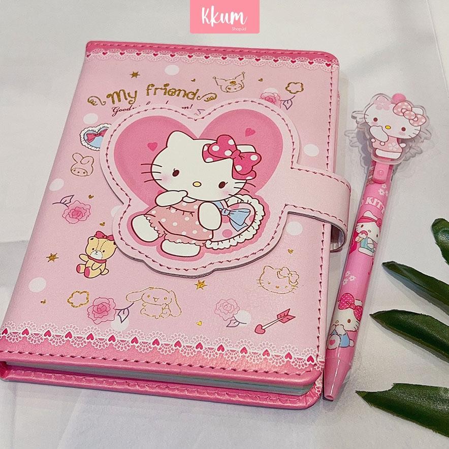 

New Arival 2 in 1 Gift set notebook sanrio magnet/ Buku tulis cute kuromi cinnamorol Berkualitas