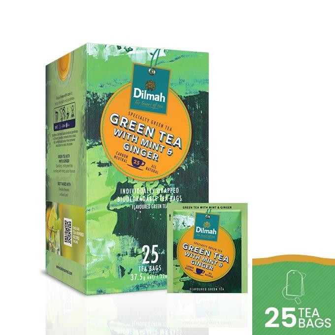 

NEW PRODUK DILMAH YUM GREEN TEA WITH MINT & GINGER 25S - TEH CELUP !!!!!