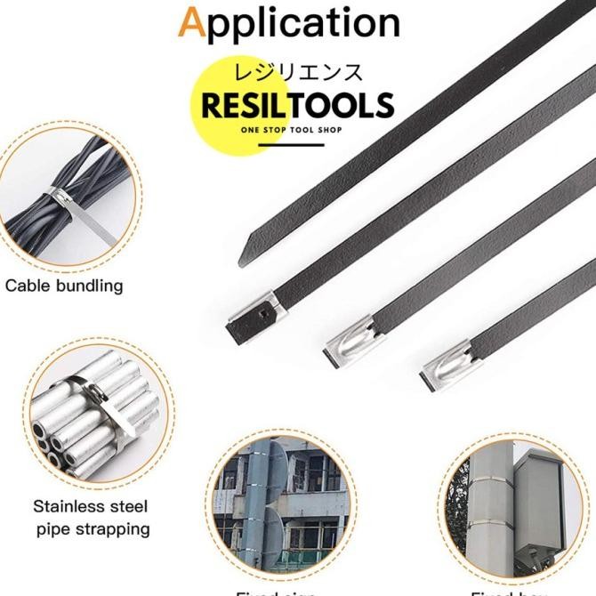 

Baru | Perpack Kabel Tis Stainless Hitam 4.6 X 200 Mm Sabuk Marker Ties 20 Cm