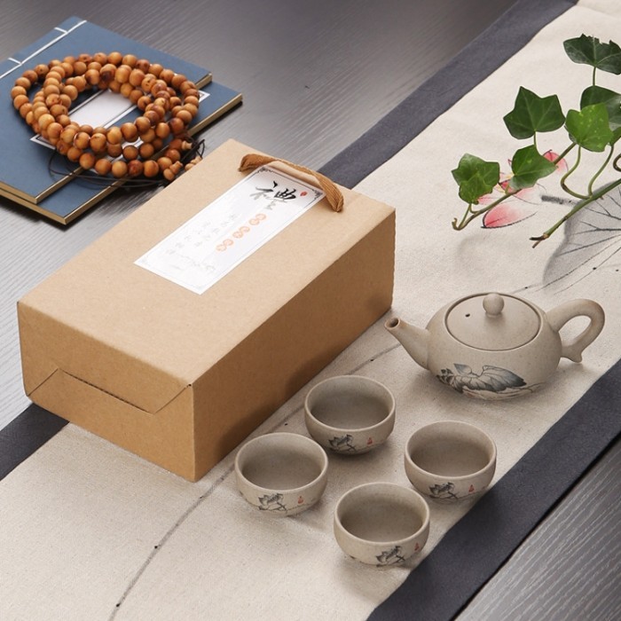 

Ready Cu Tao 4+1 Chinese Tea Set Teko Porcelain Stoneware Cups Teapot