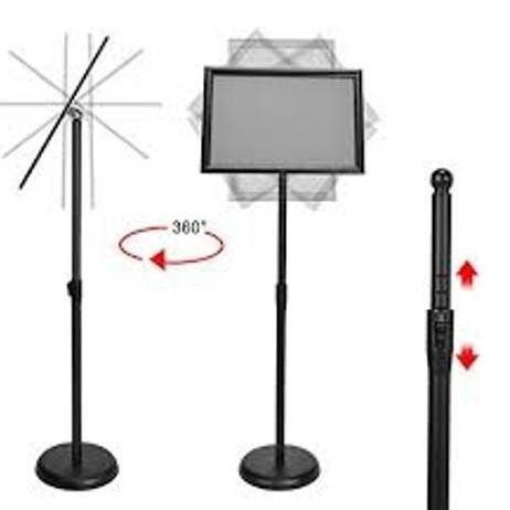 

Baru | Poster Stand Adjustable Menu Frame Sign Holder Display A3 A4 Stainless - A4, Hitam