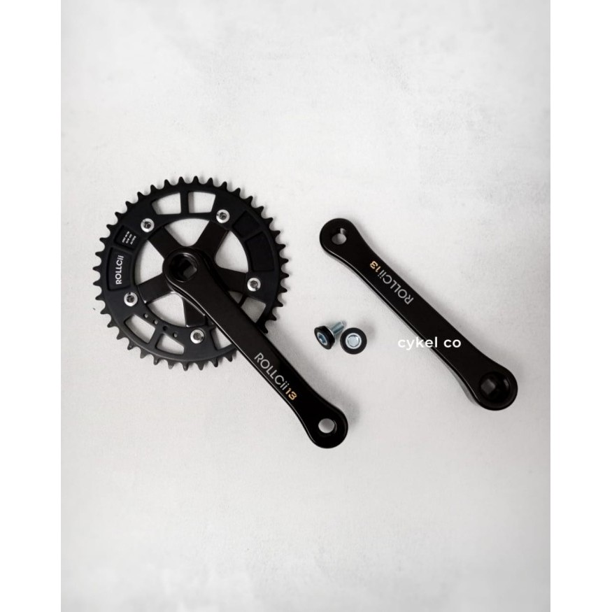 ROLLCII 13 CRANKSET BLACK SILVER BCD 110 CRANK ARM 165MM CHAINRING 40T