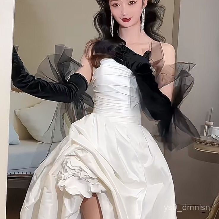 Photo Studio Original Design Bridal Photo Sleeve Cover Gloves Fairy Dress Black Velvet New Style T3Z