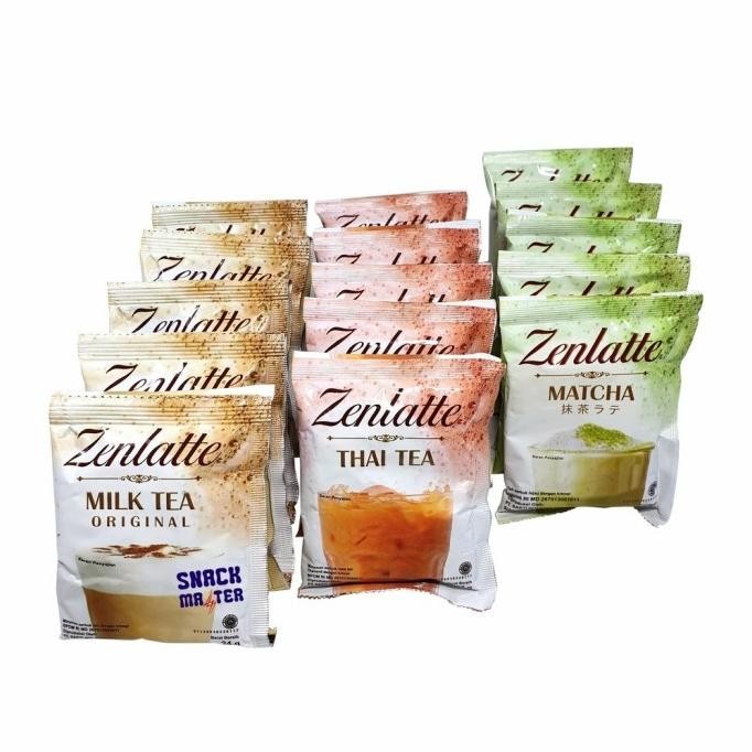 

BIG SALE ZENLATTE 20GR-1 RENCENG-10 SACHET-MILK TEA ORI-MATCHA-THAI TEA-BUBUK !!!!!