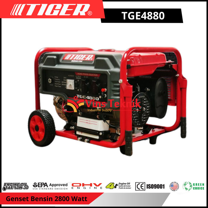 Mesin Genset 2800Watt Gasoline Generator TIGER TGE4880